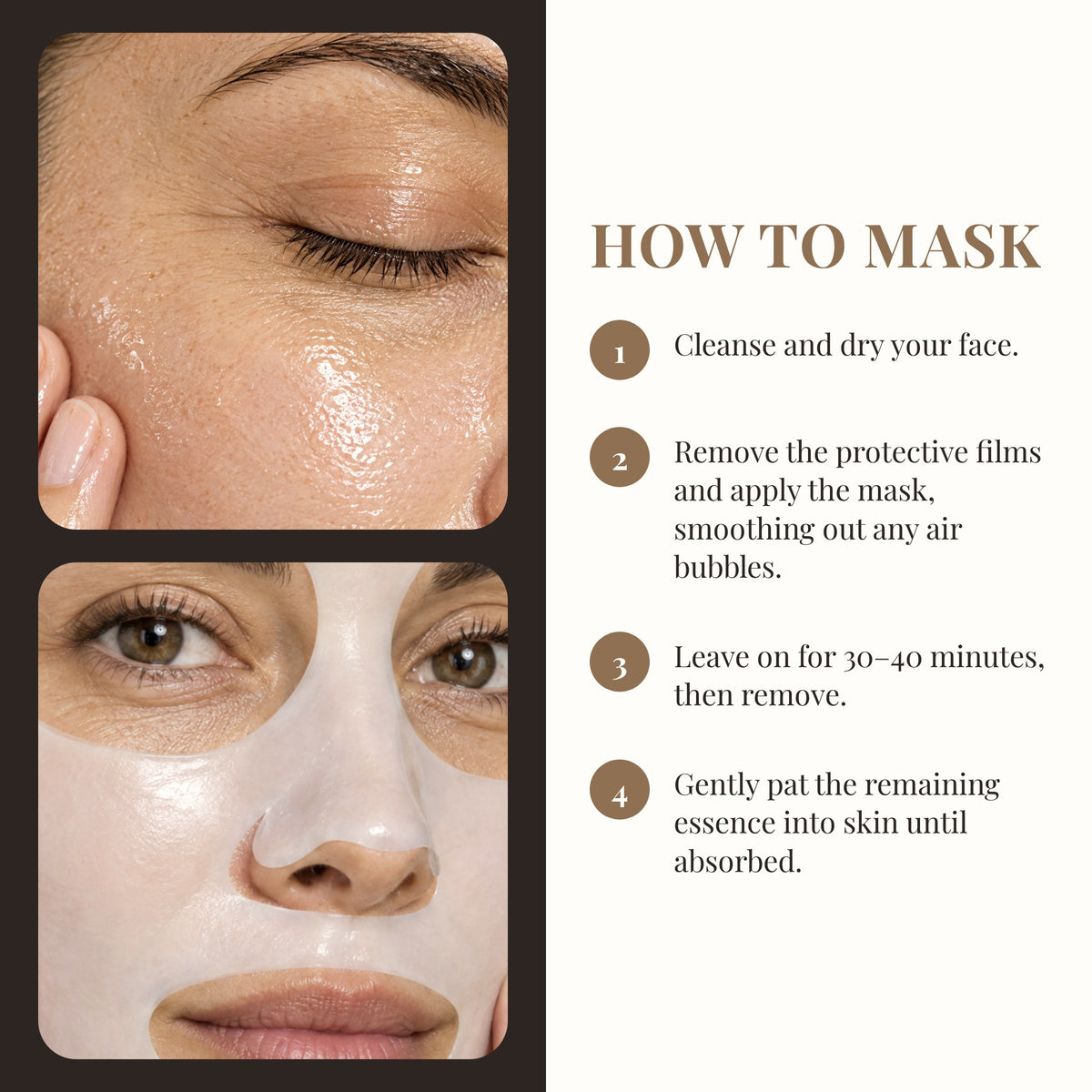 How to use the Emelsy hydrogel mask in four steps